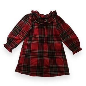Next red holiday plaid ruffle collar dress